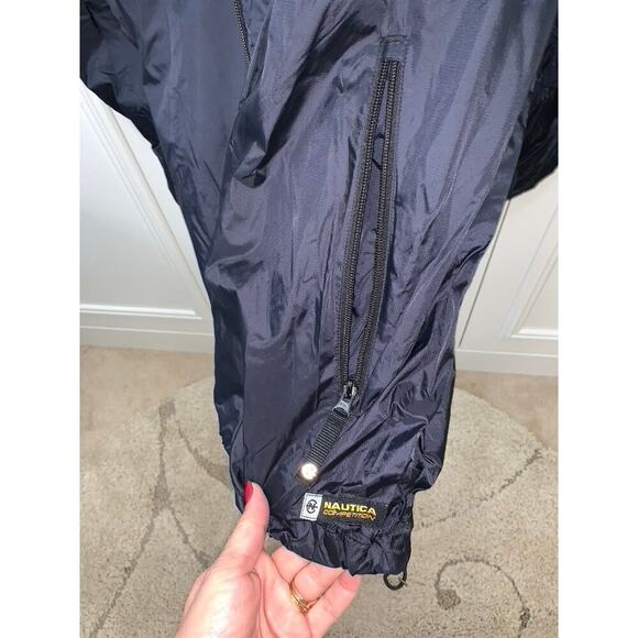 Nautica Competition Men's Black Windbreaker Jacket Size Large Casual - Picture 4 of 9